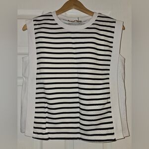 Belldini Monochrome Striped Muscle Tee